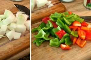 Onions and peppers