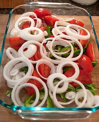 Fire & Ice Tomatoes - veggies prepped