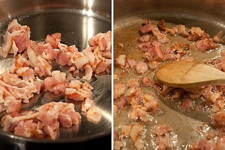 Cooking bacon for Shrimp & Grits