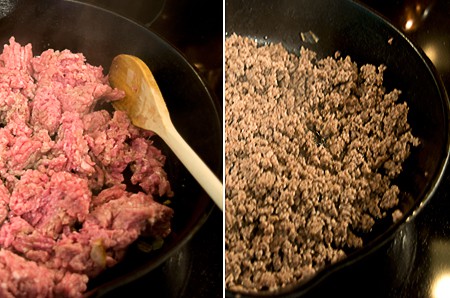 Browning ground beef for Shepherd's Pie Browning ground beef for Shepherd's Pie