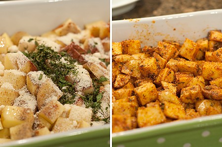 Mix everything together for Herbed Roasted Potatoes
