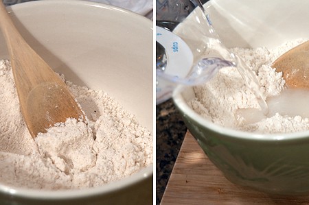 Making batter for Lacy Cornbread Making batter for Lacy Cornbread