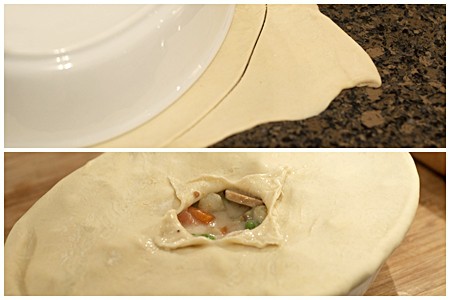 Making pastry top for Chicken Pot Pie