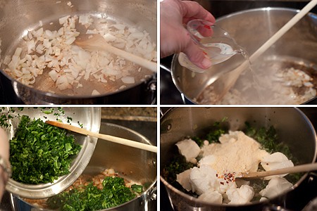 Turnip Green Dip - second steps