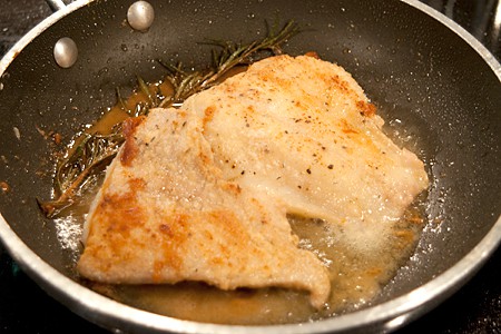 Pan frying fish