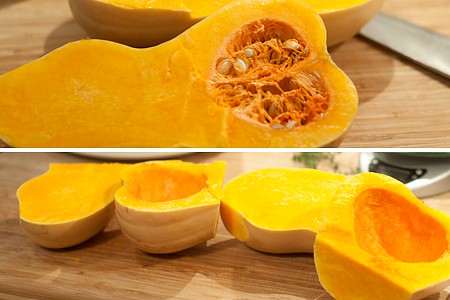 Prepping butternut squash