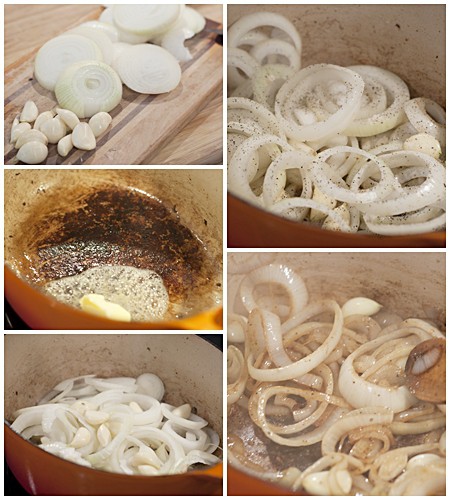 Onions and garlic for Garlicky Beef Stew Onions and garlic for Garlicky Beef Stew