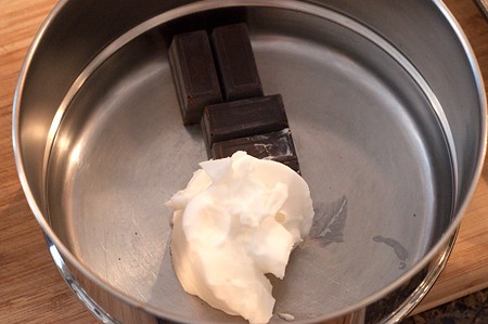 Melt the chocolate and shortening for 1957 Brownies