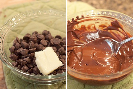 Melted chocolate chips for 1957 Brownies