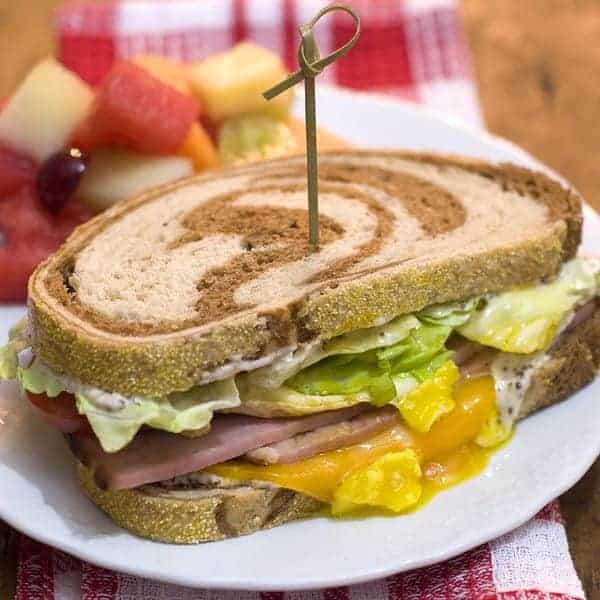 Ham on Rye Breakfast Sandwich