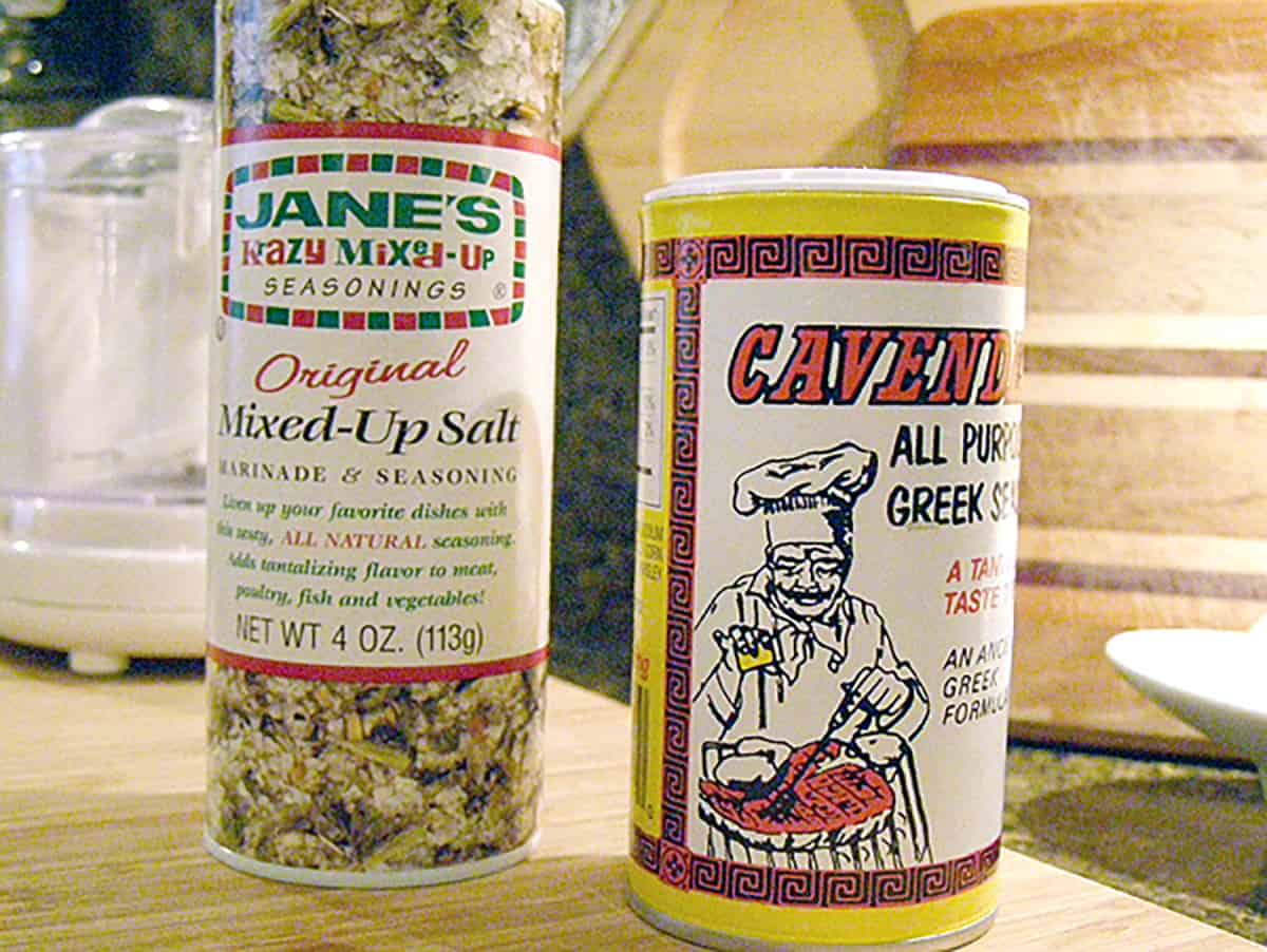 Greek seasoning and seasoning salt.