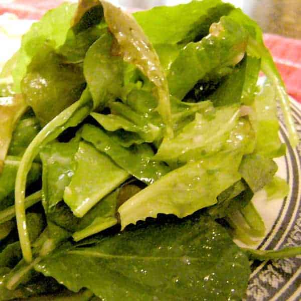 Fresh Salad Greens with Classic Vinaigrette - lovely fresh salad greens dressed simply with a classic French vinaigrette recipe. https://www.lanascooking.com/fresh-salad-greens-with-classic-vinaigrette/