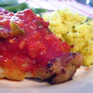This Salsa Chicken makes a quick but delicious weeknight dinner. Chicken is simply baked with a coating of purchased salsa. https://www.lanascooking.com/salsa-chicken-quick-weeknight-dinner/