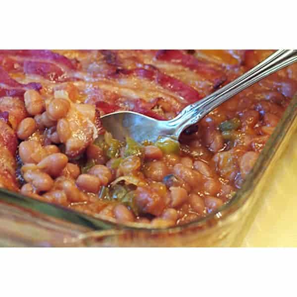 Baked Beans Side Dish with Bacon from Never Enough Thyme