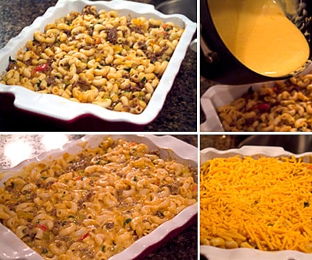 Photo collage of the assembly of the recipe.