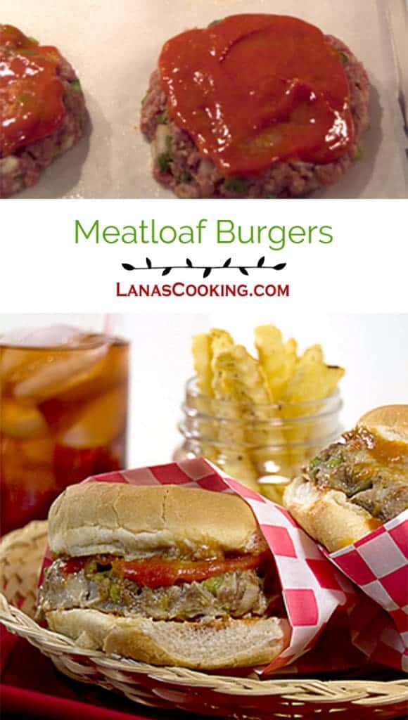 Meatloaf Burgers - a classic meatloaf mix formed into burgers and served on toasted buns. https://www.lanascooking.com/meatloaf-burgers/