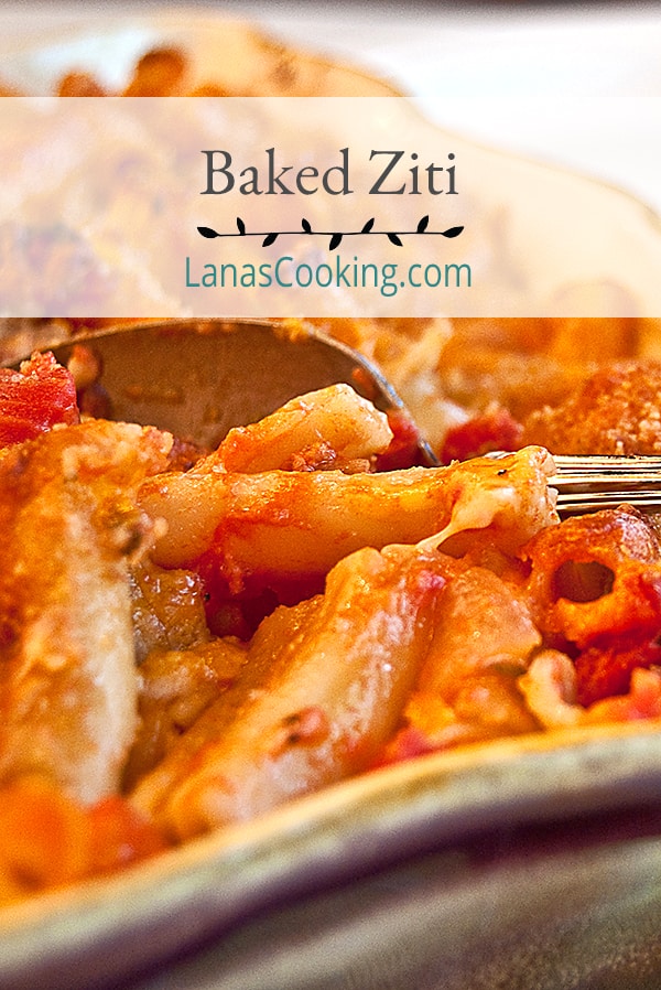 Baked Ziti with Tomato Sauce from Lana’s Cooking