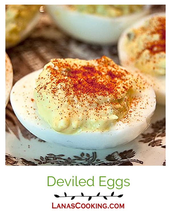A classic Deviled Eggs recipe with a touch of mustard and sweet pickle relish. A must have for your Easter dinner. https://www.lanascooking.com/deviled-eggs/