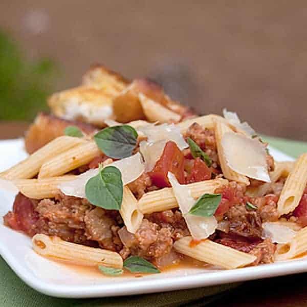 Pasta with Italian Sausage and Tomatoes