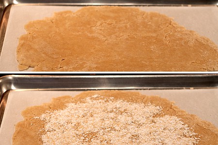 Place the rolled dough on a baking sheet