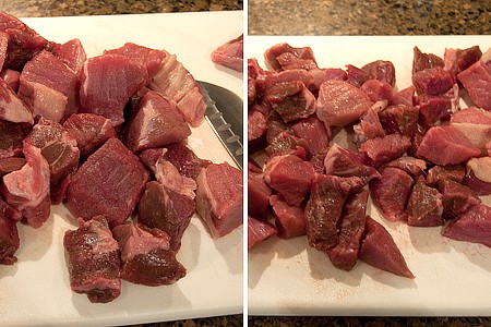 Cut the beef into bite-sized pieces