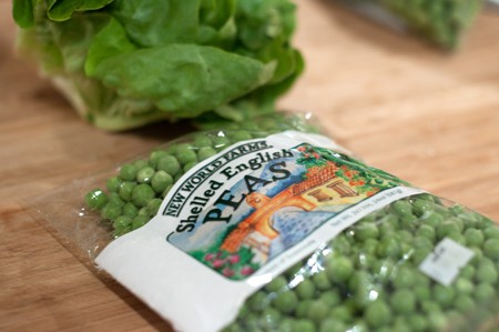 A package of fresh English peas.