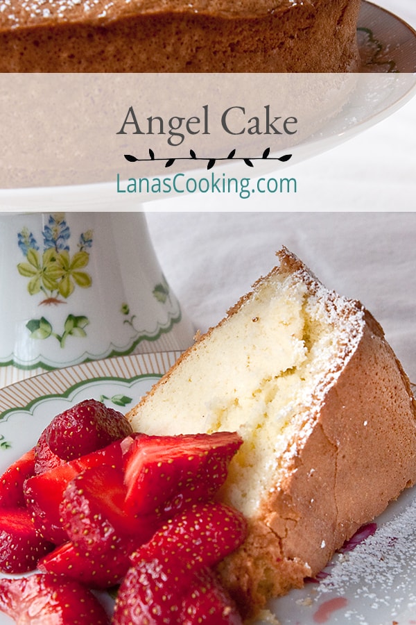 Angel Cake is a not too sweet, light as air cake that makes the perfect springtime dessert. Serve with fresh berries and whipped cream. https://www.lanascooking.com/angel-cake/