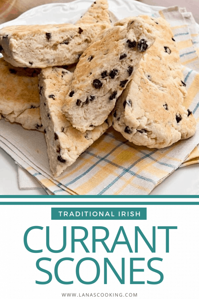 Irish currant scones on a linen cloth.