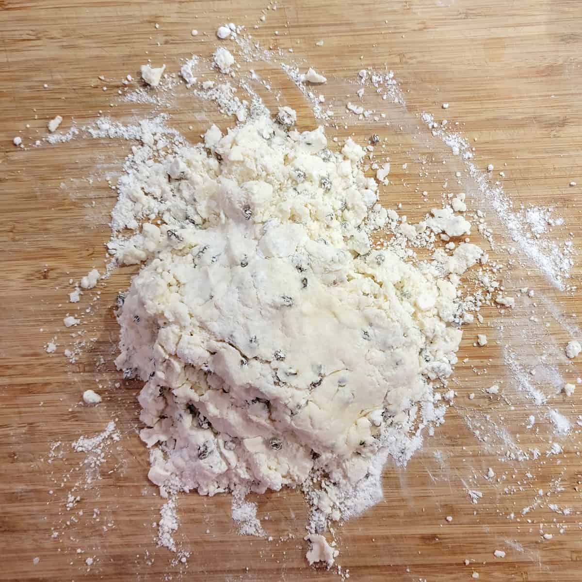 Dough turned out onto a floured board.