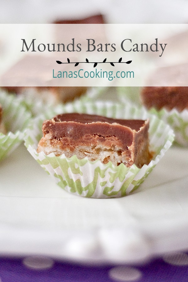 Homemade Mounds Bars Candy - an old-fashioned homemade candy similar to the famous Mounds Bar. Add this one to your holiday cooking list.