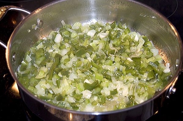 Saute vegetables until tender