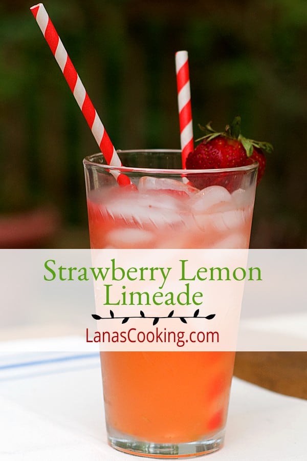 My Strawberry Lemon Limeade is a refreshing combination of sweetened strawberries with a tart-sweet lemon-limeade. A favorite for summertime parties. https://www.lanascooking.com/strawberry-lemon-limeade/