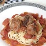 Meatballs in Creamy Tomato Dill Sauce - a fresh take on meatballs and spaghetti with lemon zest in the meatballs and dill and cream in the tomato sauce. https://www.lanascooking.com/meatballs-in-creamy-tomato-dill-sauce/