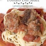 Meatballs in Creamy Tomato Dill Sauce - a fresh take on meatballs and spaghetti with lemon zest in the meatballs and dill and cream in the tomato sauce. https://www.lanascooking.com/meatballs-in-creamy-tomato-dill-sauce/
