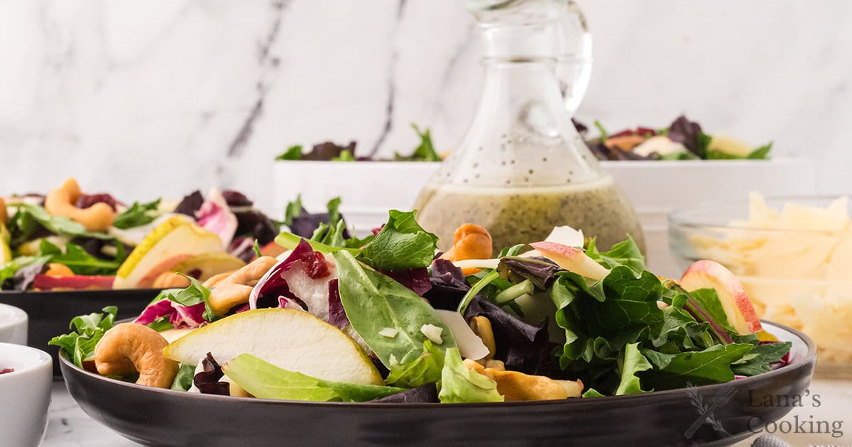 Apple-Pear Salad | Poppy Seed Dressing Recipe - Lana's Cooking