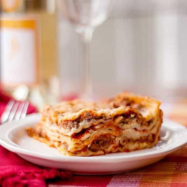My Best Ever Lasagna - layers and layers of lasagna noodles with ricotta and mozzarella cheeses, Marinara and meat sauce. https://www.lanascooking.com/lasagna/
