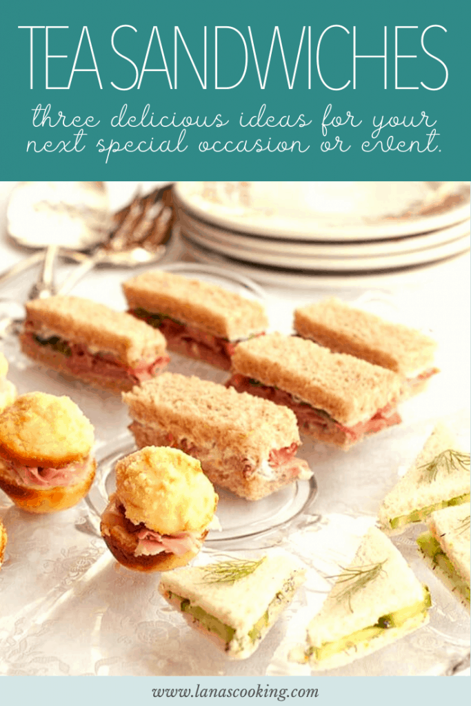 For a special occasion serve tea sandwiches. Three of my favorites are cucumber and butter, roast beef with horseradish, or cornbread muffin and ham. https://www.lanascooking.com/tea-sandwiches-three-ways/