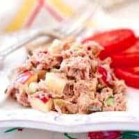 My slightly sweet, slightly savory version of Tuna Salad made with diced, crispy apple, and sweet pickle relish. Serve it with crackers on as a sandwich. https://www.lanascooking.com/tuna-salad/