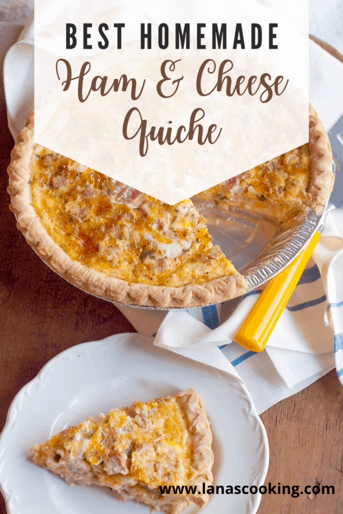Ham and Cheese Quiche - a classic combination of eggs, ham, cheese, and veggies that is perfect for your lunch, brunch, or dinner. https://www.lanascooking.com/ham-and-cheese-quiche/