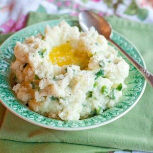 Traditional Irish Champ - creamy mashed potatoes with scallions and loads of butter. https://www.lanascooking.com/champ-a-st-patricks-day-tribute-to-my-irish-ancestors