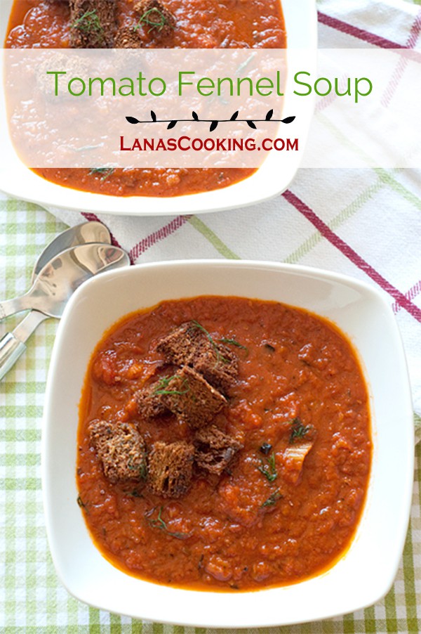 Tomato Fennel Soup with Leeks - inspired by Antler Hill Village bistro on the Biltmore grounds in Asheville, North Carolina. https://www.lanascooking.com/tomato-fennel-soup-and-a-day-at-biltmore/