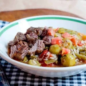 This long-simmering Creole Beef and Okra Soup is perfect for rainy days. Combines beef short ribs, okra, tomatoes, and rice in a distinctly Southern recipe. https://www.lanascooking.com/creole-beef-and-okra-soup/
