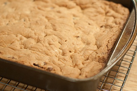 Blondies with Chocolate Chips and Cherries - Baked