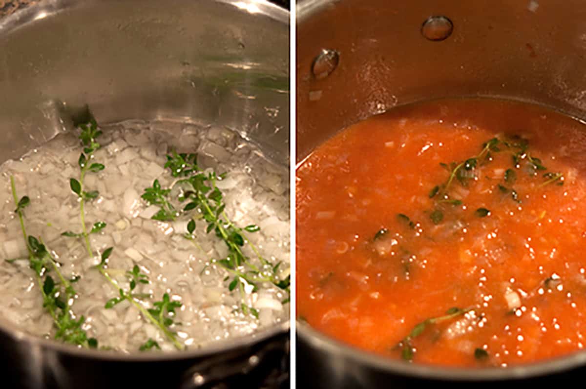 Making the sauce for butter bbq chicken.