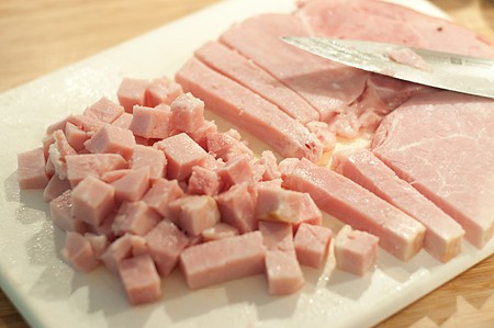 Cubed ham for black bean and ham soup