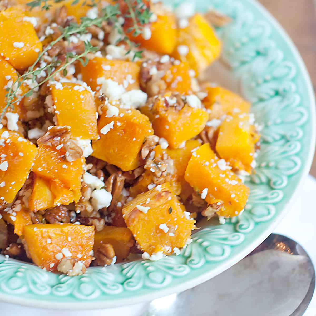 Butternut Squash with Pecans and Blue Cheese