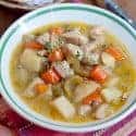 A hearty, Slow Cooker Chicken Stew perfect for a fall dinner. https://www.lanascooking.com/slow-cooker-chicken-stew