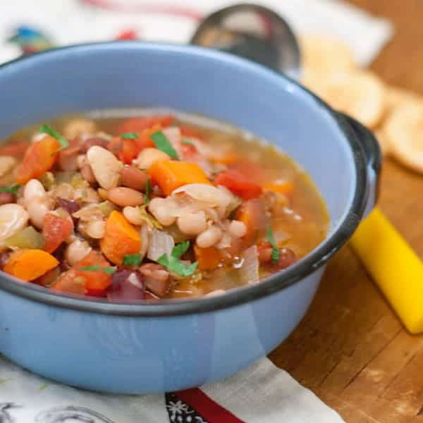 Warm and comforting mixed bean soup