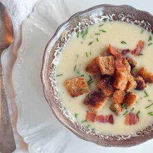 A traditional Leek and Potato soup for St. Patrick's Day. Serve it hot in winter or cold in summer. Fantastic flavor! https://www.lanascooking.com/leek-and-potato-soup/