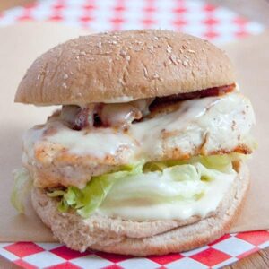 Serve this Chicken Bacon and Swiss Sandwich for a hearty dinner any night of the week. Add a salad or fries for a full meal. https://www.lanascooking.com/chicken-bacon-and-swiss-sandwich/